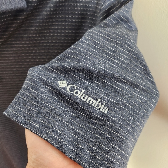 Columbia top men's medium Golf short sleeve polo blue gray - Picture 5 of 6